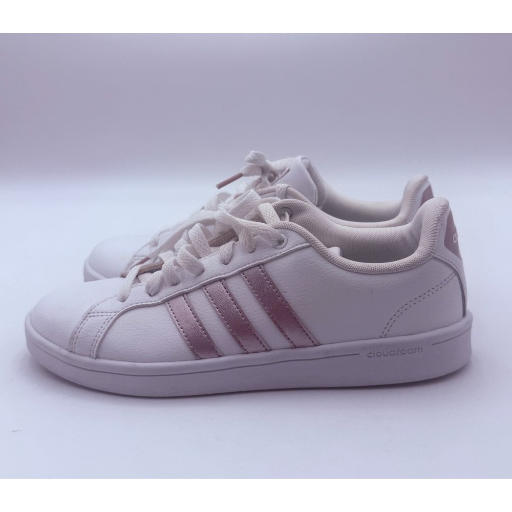 adidas Cloudfoam Advantage Women's 8 White Rose Gold Sneakers DA9524 Ortholite
